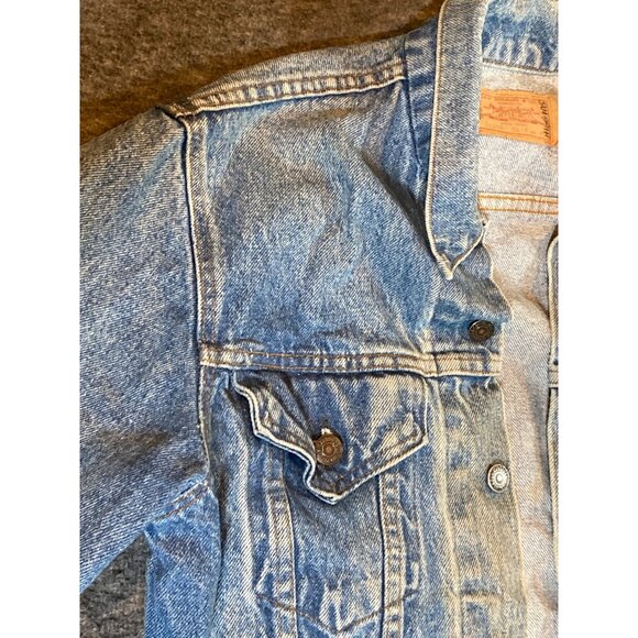Vintage 80s Levis Jacket Trucker Denim reverts Jean 70506-0214 Women 40 - Picture 4 of 16